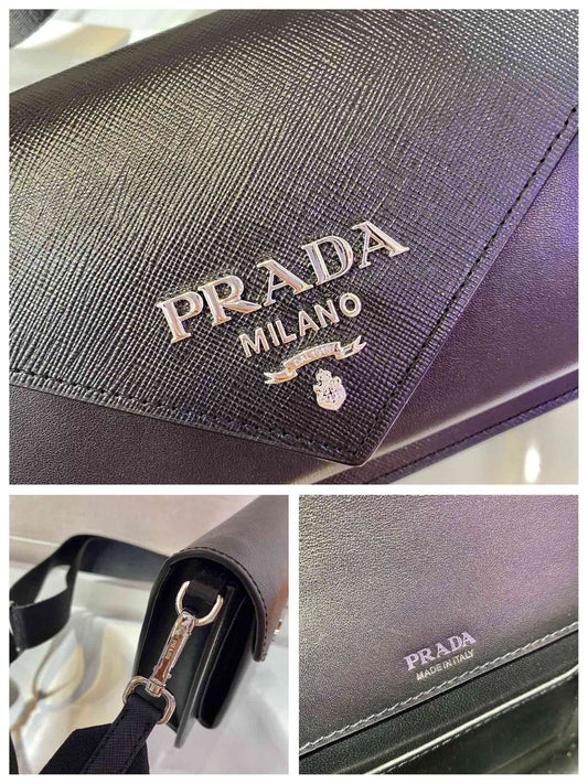 Pronta Entrega – Bolsa Modelo Prada Envelope Mini em Couro Saffiano
