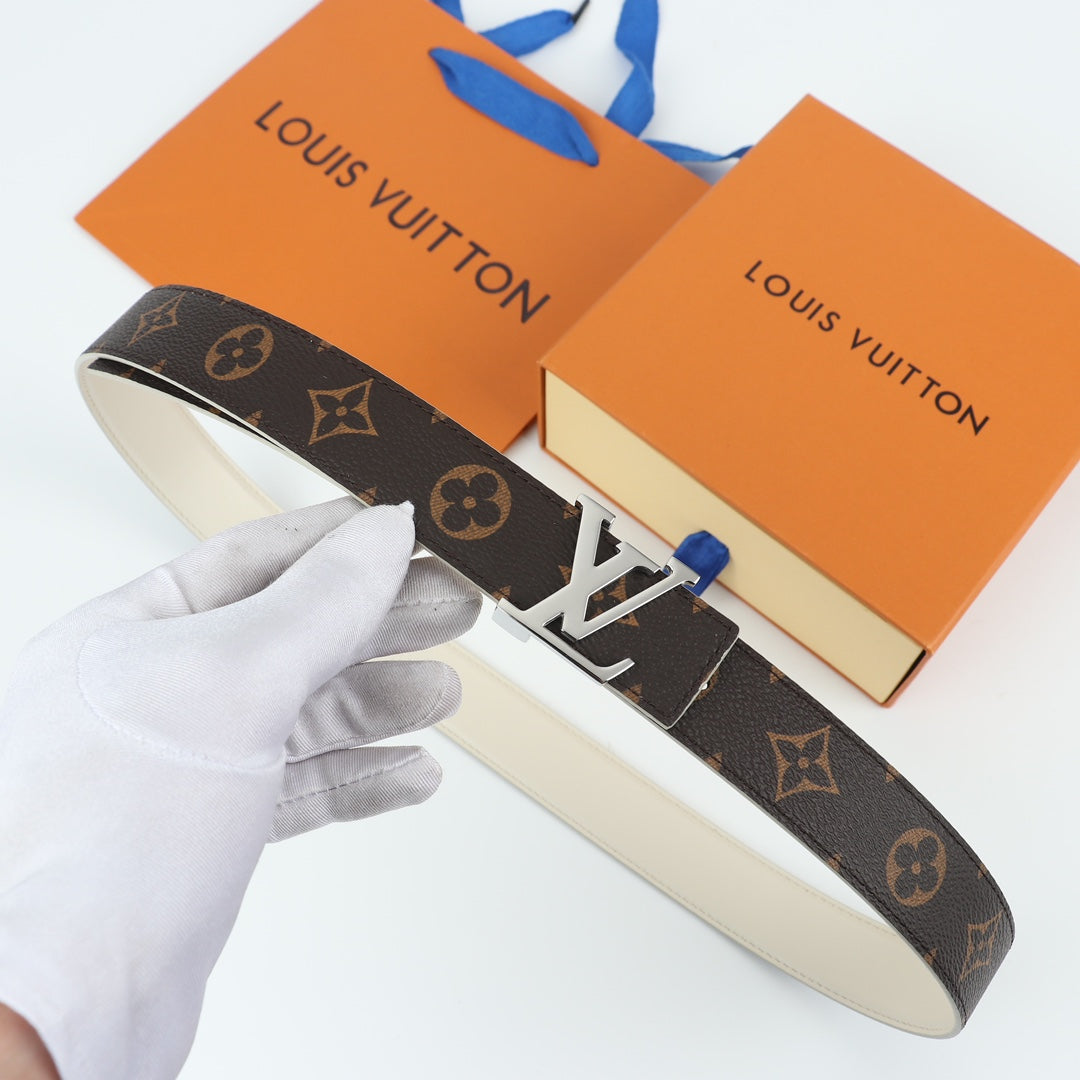 Pronta Entrega – Cinto Modelo Louis Vuitton Reversível LV Initiales 30 mm