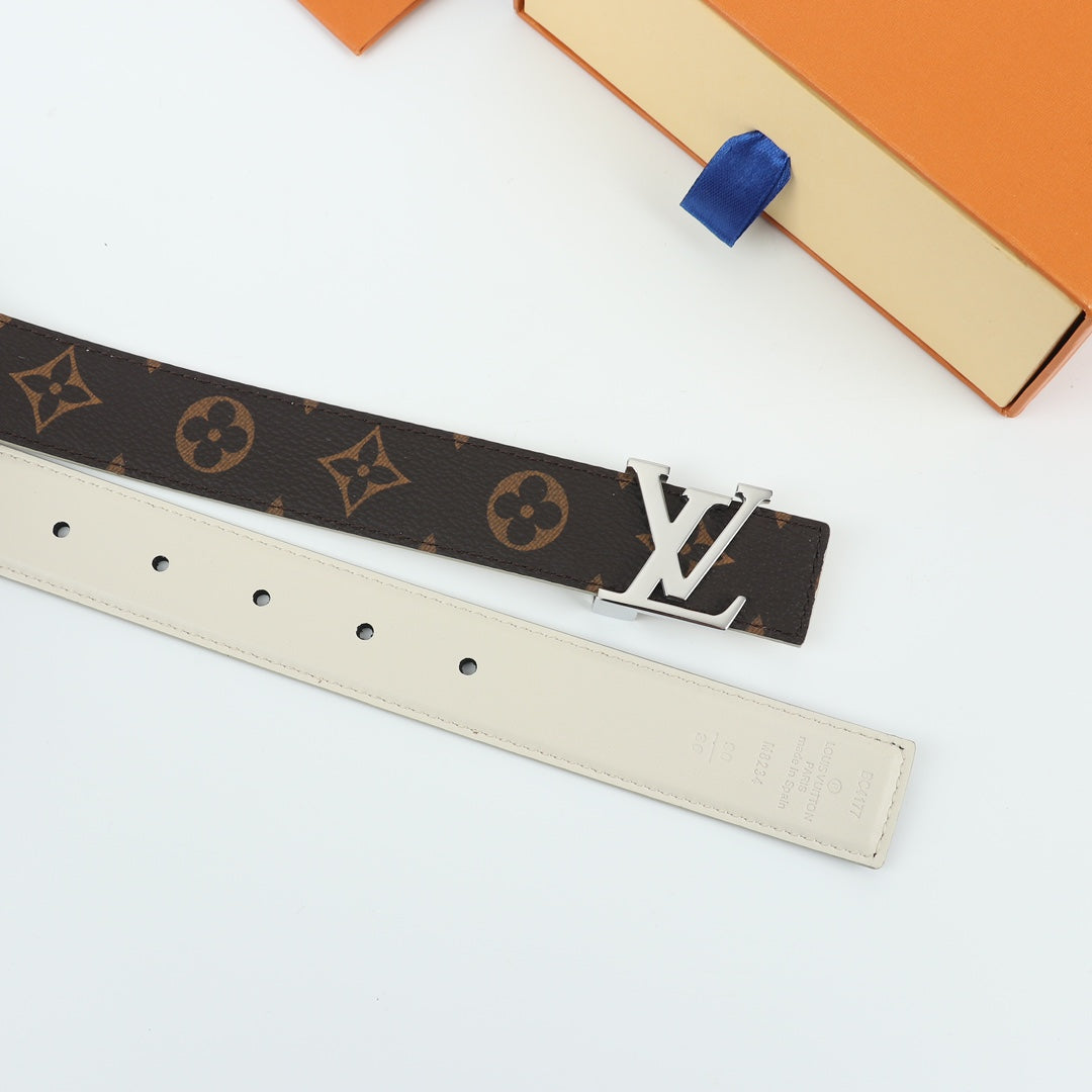 Pronta Entrega – Cinto Modelo Louis Vuitton Reversível LV Initiales 30 mm
