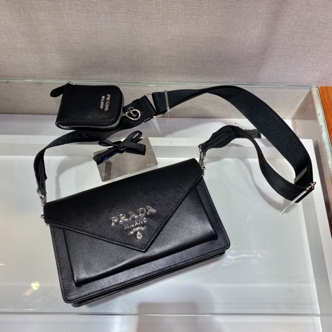 Pronta Entrega – Bolsa Modelo Prada Envelope Mini em Couro Saffiano
