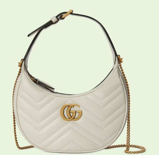 Pronta Entrega – Bolsa Gucci Mini GG Marmont Meia Lua