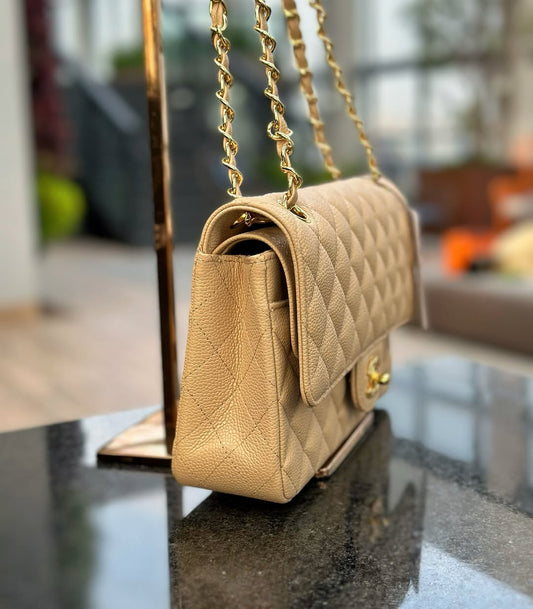 Pronta Entrega – PRONTA-ENTREGA – CHANEL DOUBLE FLAP BAG MEDIUM BEIGE CLAIR