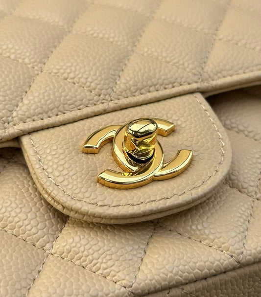 Pronta Entrega – PRONTA-ENTREGA – CHANEL DOUBLE FLAP BAG MEDIUM BEIGE CLAIR