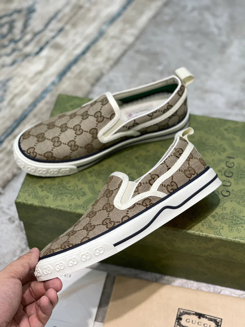 Pronta Entrega – PRONTA-ENTREGA – Slip-on Modelo Gucci Tennis 1977 Monogramado