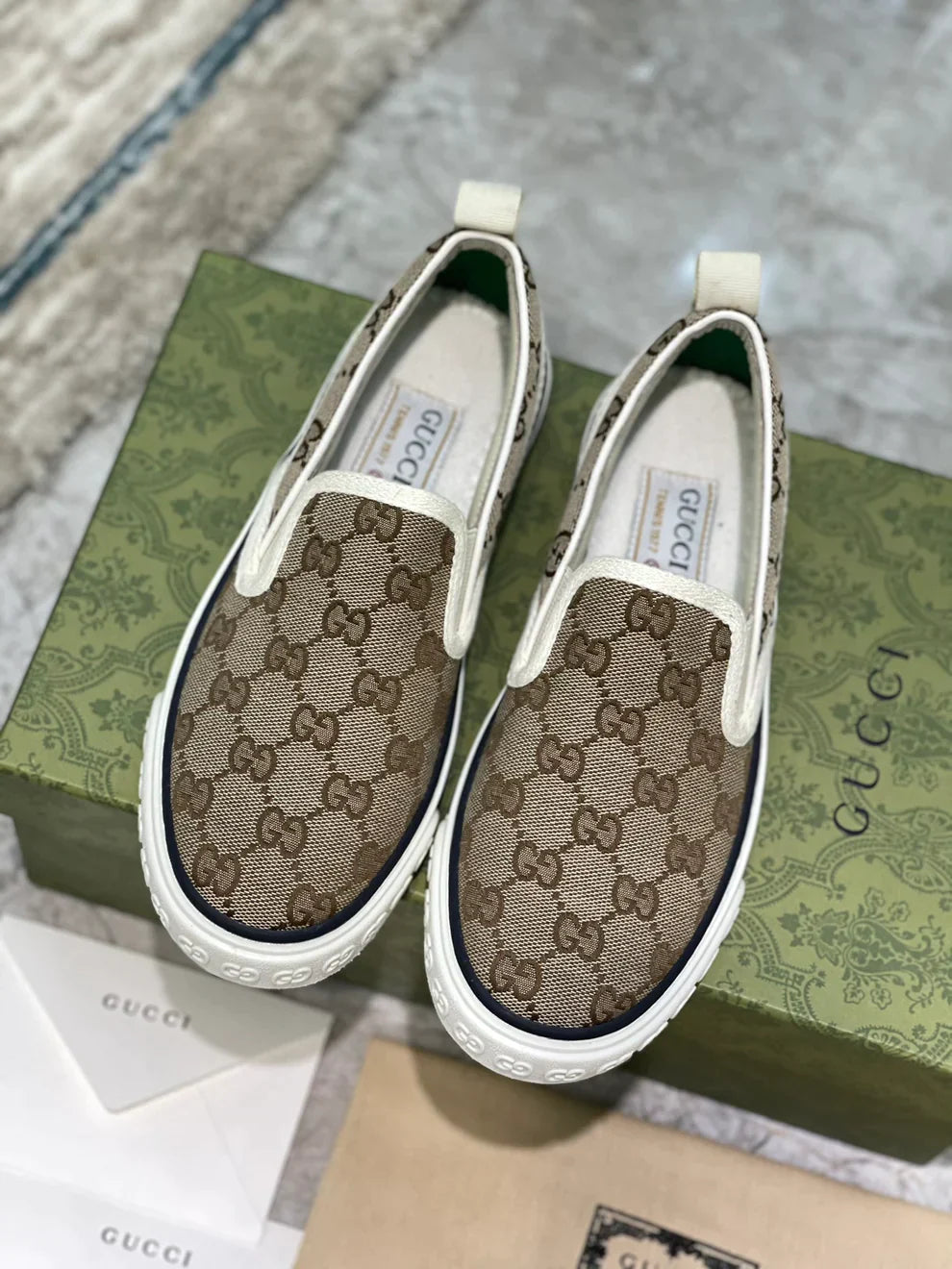 Pronta Entrega – PRONTA-ENTREGA – Slip-on Modelo Gucci Tennis 1977 Monogramado