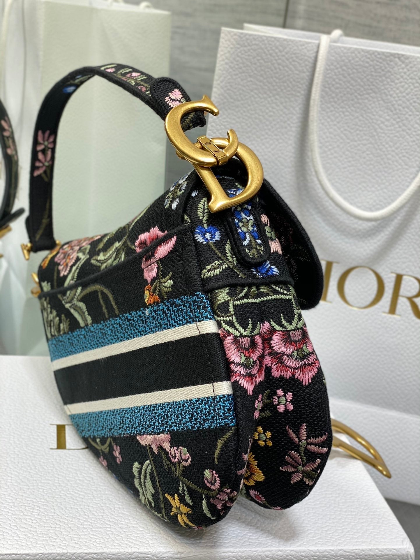 Pronta Entrega – Bolsa Dior Saddle Petit Fleurs