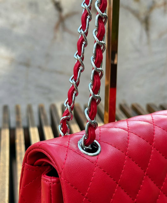 Pronta Entrega – PRONTA-ENTREGA – CHANEL CLASSIC RED LAMBSKIN