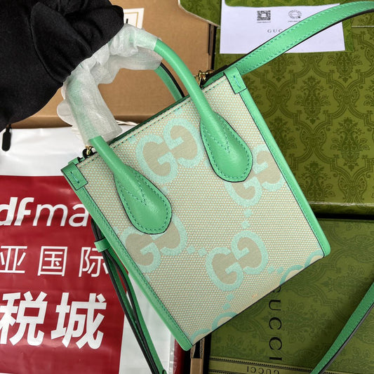 Pronta Entrega – Bolsa Gucci Jumbo GG Mini Tote Bag Menta
