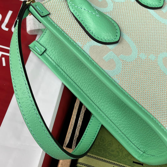 Pronta Entrega – Bolsa Gucci Jumbo GG Mini Tote Bag Menta