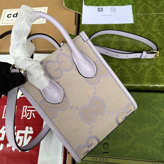 Pronta Entrega – Bolsa Gucci Jumbo GG Mini Tote Bag no Lilás