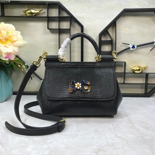 Pronta Entrega – Bolsa Modelo Dolce & Gabanna Sicília Couro Iguana