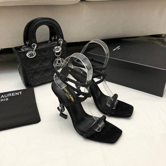 Pronta Entrega – Sandália Modelo Saint Laurent Opyum com salto 110mm