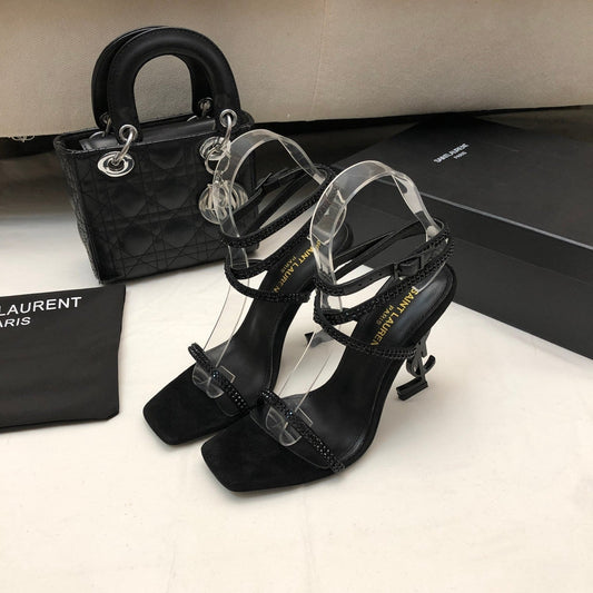 Pronta Entrega – Sandália Modelo Saint Laurent Opyum com salto 110mm