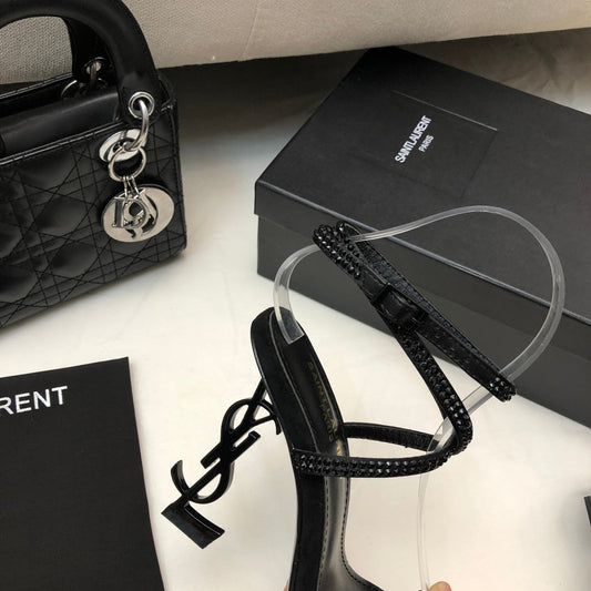 Pronta Entrega – Sandália Modelo Saint Laurent Opyum com salto 110mm