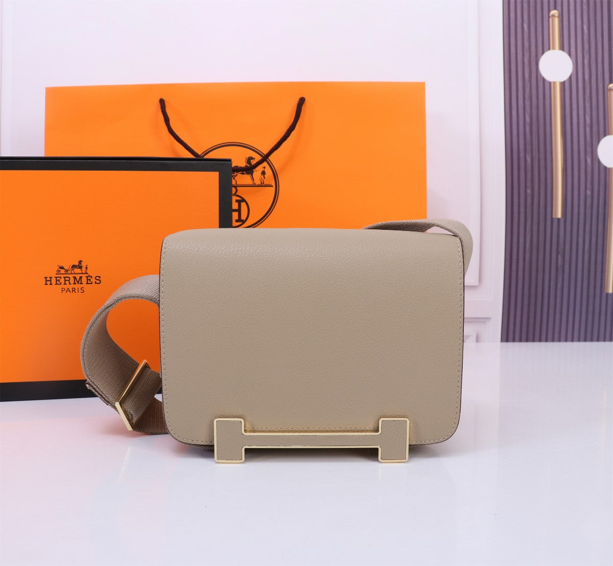 Pronta Entrega – Bolsa Modelo Hérmes Chevre Mysore Geta