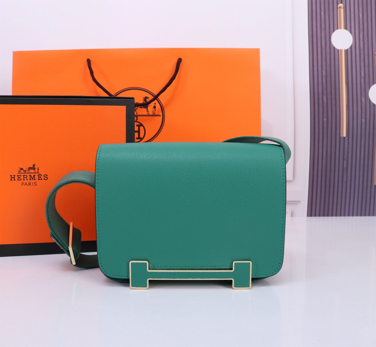 Pronta Entrega – Bolsa Modelo Hérmes Chevre Mysore Geta