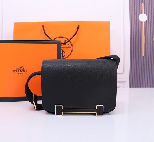 Pronta Entrega – Bolsa Modelo Hérmes Chevre Mysore Geta Preto