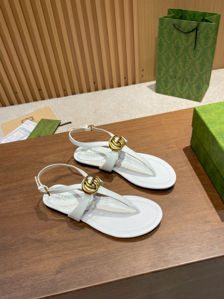 Pronta Entrega – Sandália Modelo Gucci de Couro com Double G