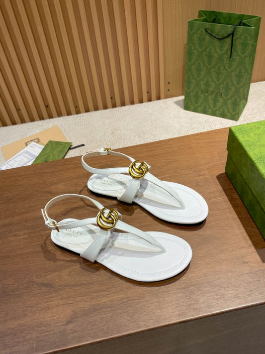 Pronta Entrega – Sandália Modelo Gucci de Couro com Double G