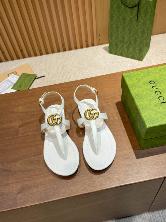 Pronta Entrega – Sandália Modelo Gucci de Couro com Double G