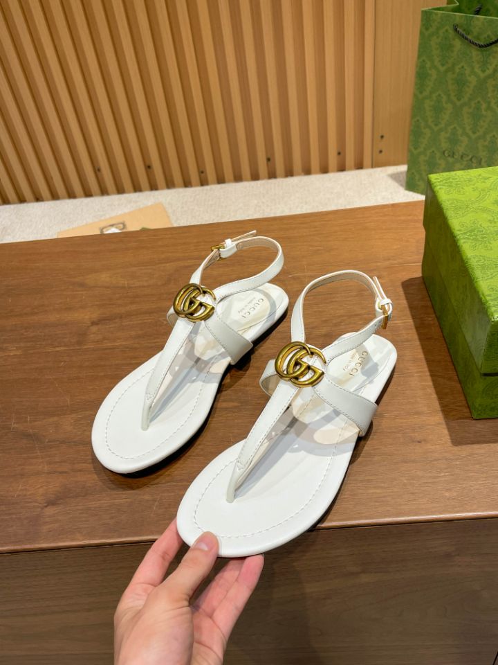 Pronta Entrega – Sandália Modelo Gucci de Couro com Double G