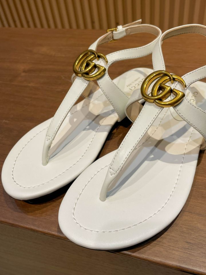 Pronta Entrega – Sandália Modelo Gucci de Couro com Double G