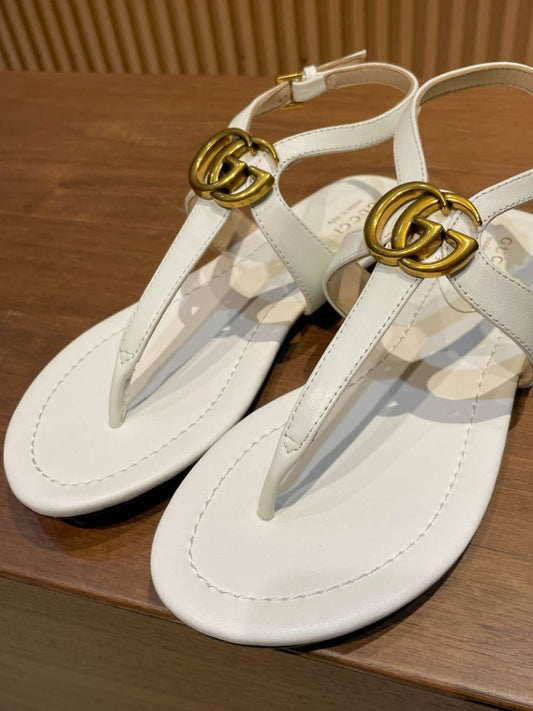 Pronta Entrega – Sandália Modelo Gucci de Couro com Double G