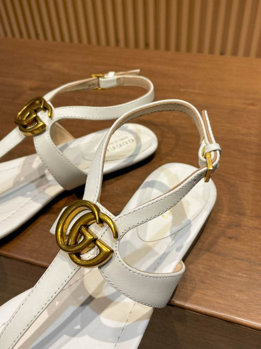 Pronta Entrega – Sandália Modelo Gucci de Couro com Double G