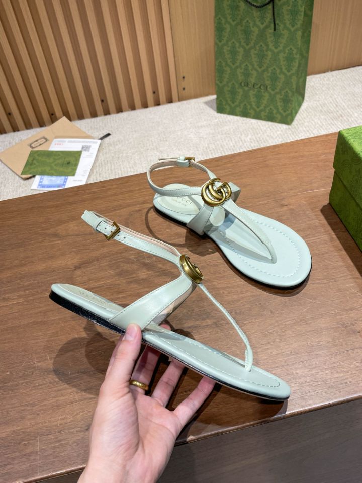 Pronta Entrega – Sandália Modelo Gucci de Couro com Double G