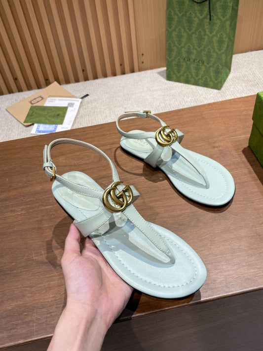 Pronta Entrega – Sandália Modelo Gucci de Couro com Double G
