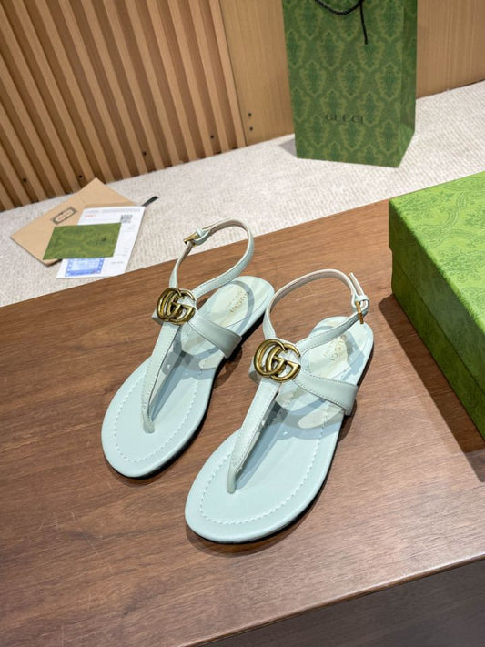 Pronta Entrega – Sandália Modelo Gucci de Couro com Double G
