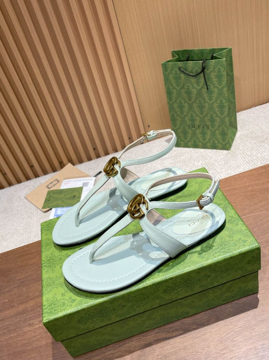 Pronta Entrega – Sandália Modelo Gucci de Couro com Double G