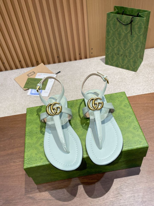 Pronta Entrega – Sandália Modelo Gucci de Couro com Double G