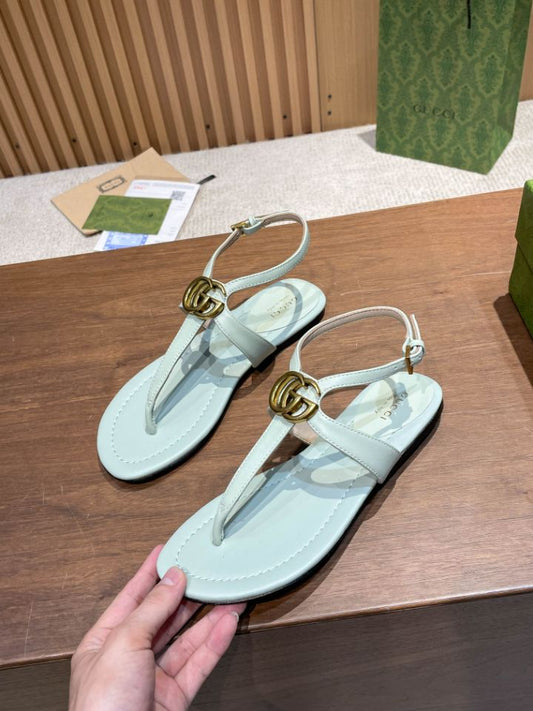 Pronta Entrega – Sandália Modelo Gucci de Couro com Double G