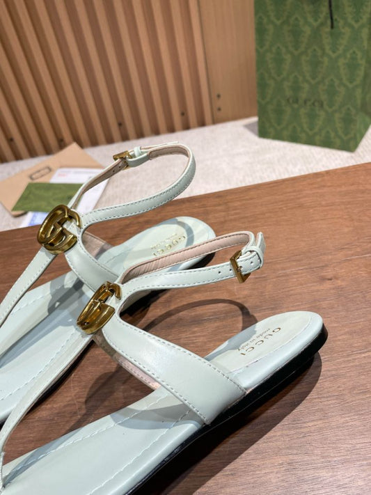 Pronta Entrega – Sandália Modelo Gucci de Couro com Double G