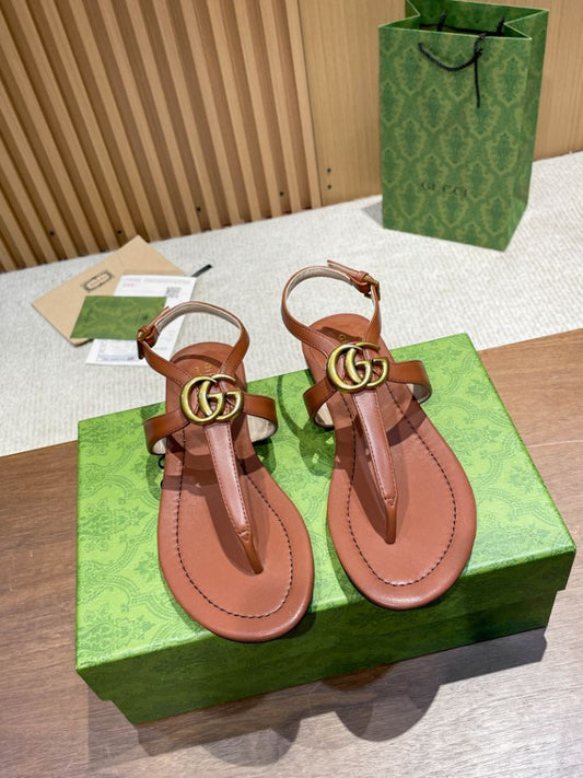 Pronta Entrega – Sandália Modelo Gucci de Couro com Double G