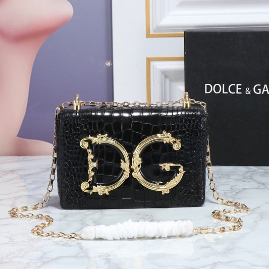Pronta Entrega – Bolsa Modelo Dolce & Gabanna com Logo DG efeito Crococodilo