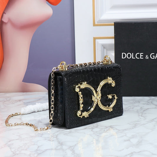 Pronta Entrega – Bolsa Modelo Dolce & Gabanna com Logo DG efeito Crococodilo