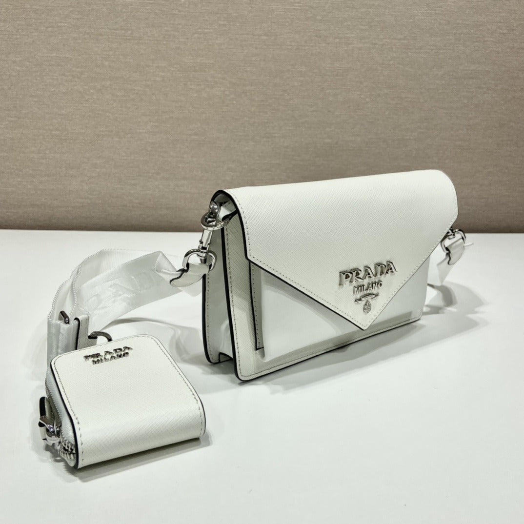Pronta Entrega – Bolsa Modelo Prada Envelope Mini em Couro Saffiano