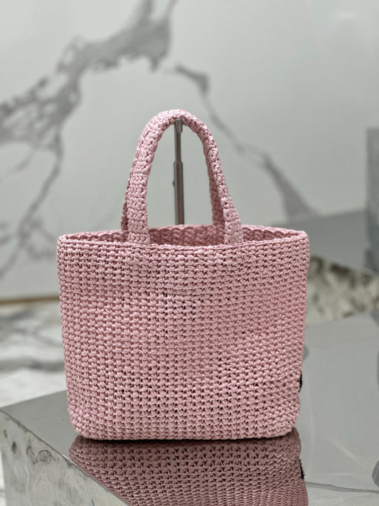 Pronta Entrega – PRONTA-ENTREGA – Bolsa Modelo Prada Tote Pequena de Ráfia