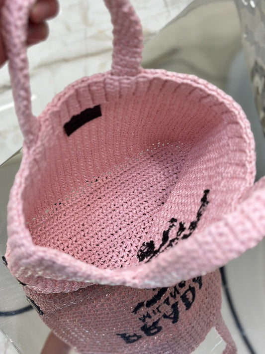 Pronta Entrega – PRONTA-ENTREGA – Bolsa Modelo Prada Tote Pequena de Ráfia