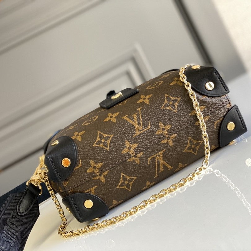 Pronta Entrega – Bolsa Modelo Louis Vuitton Petite Malle Souple Monogram Preto e Bege