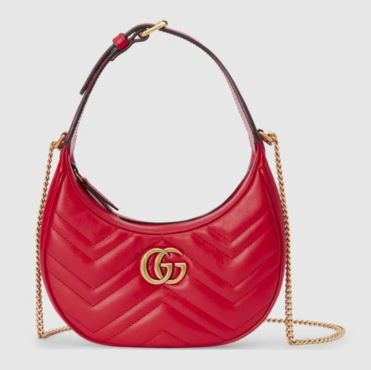 Pronta Entrega – Bolsa Gucci Mini GG Marmont Meia Lua