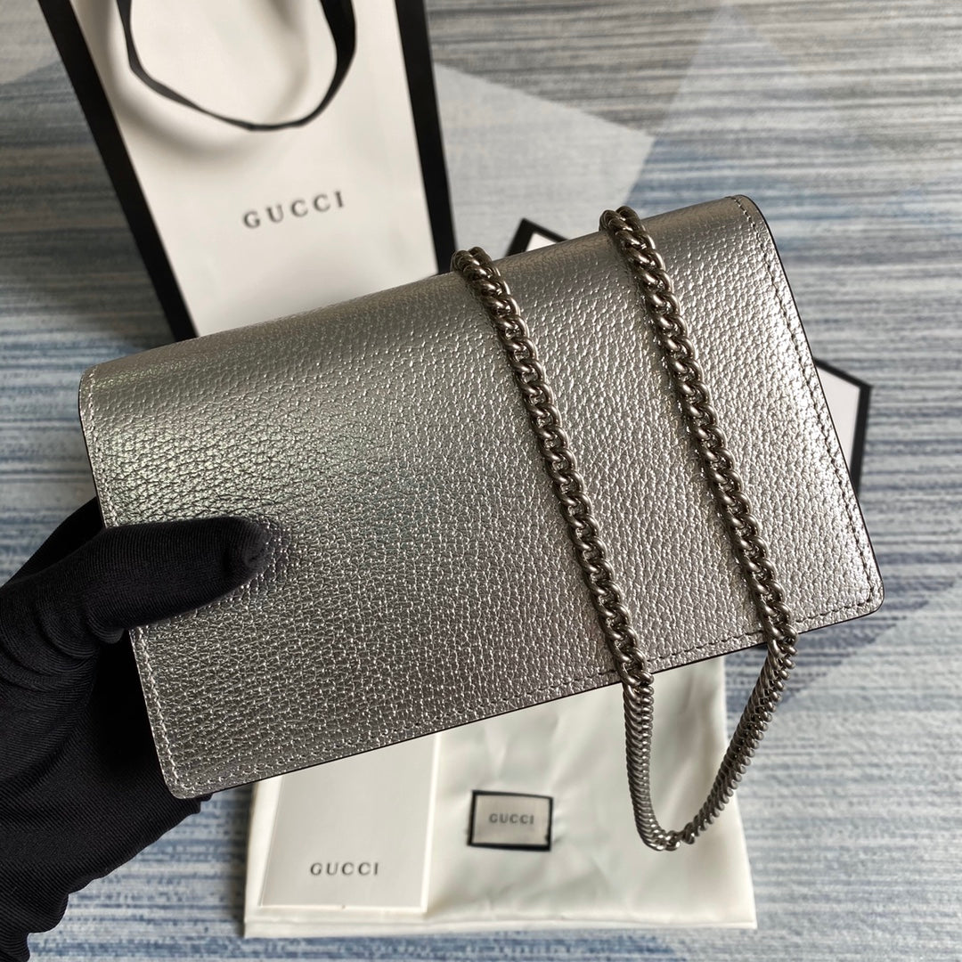 Pronta Entrega – Bolsa Gucci Dionysus Super Mini Metalizada