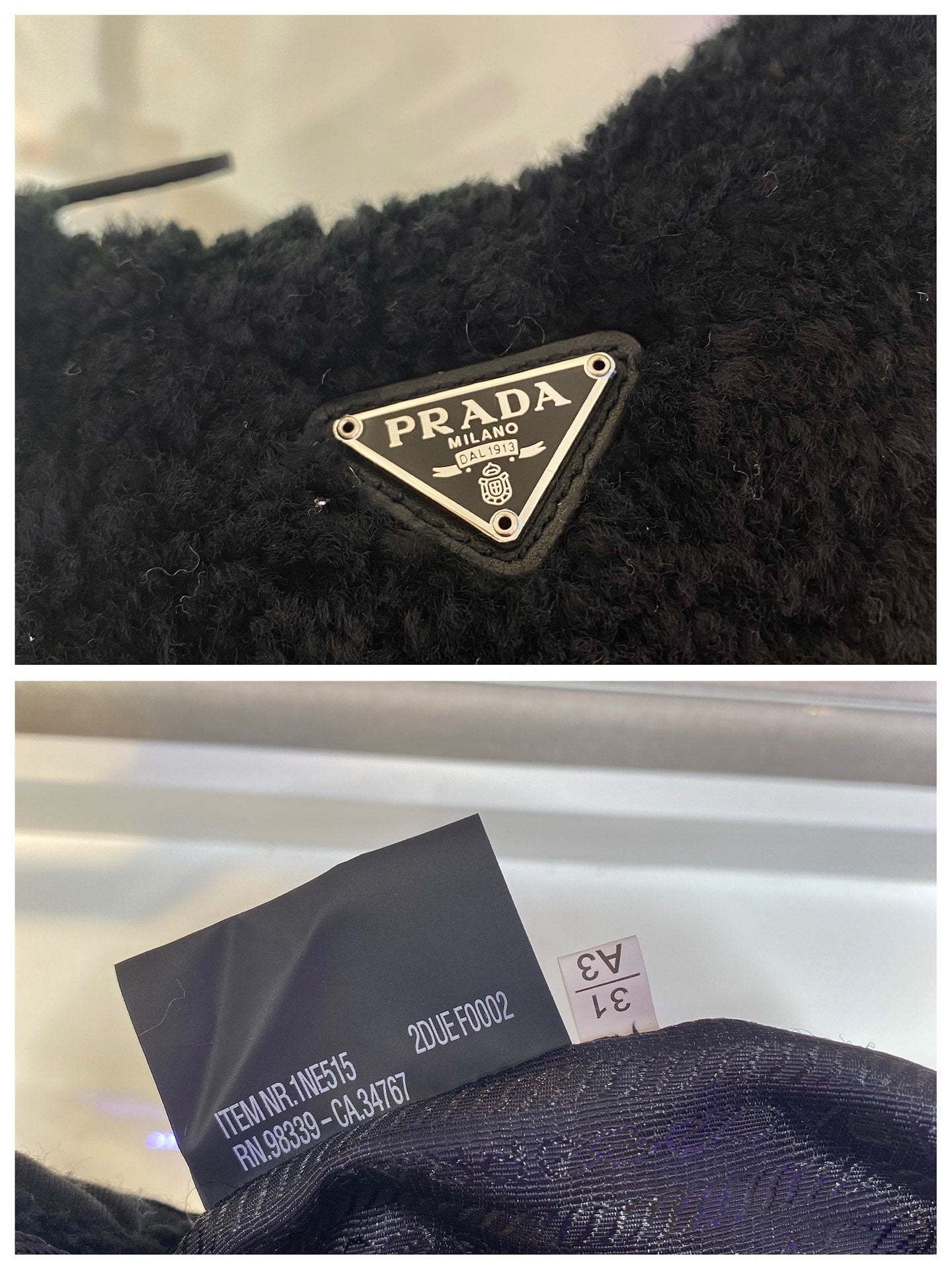Pronta Entrega – Bolsa Modelo Prada Mini Re-Edition 2000 Atoalhada