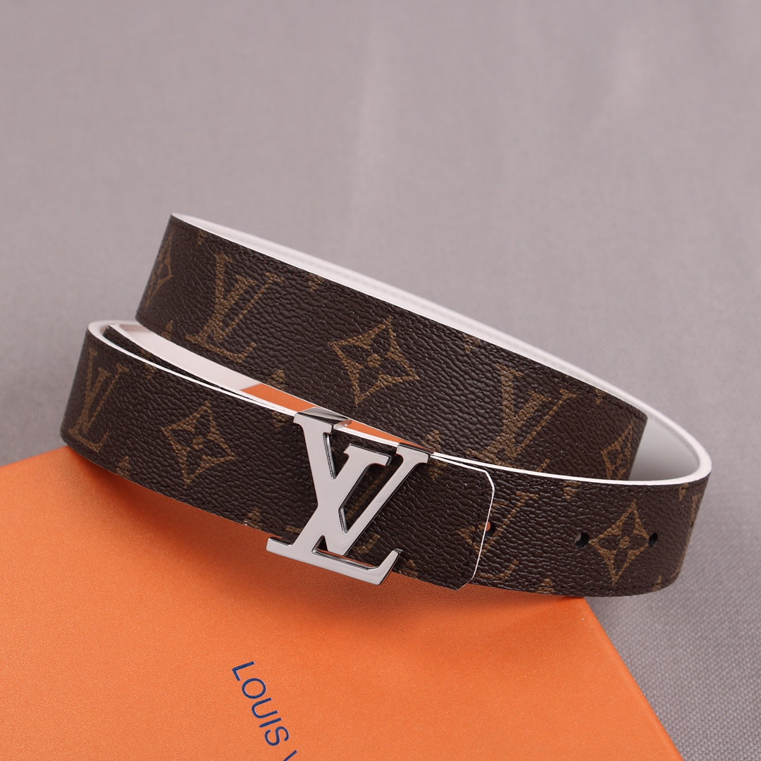 Pronta Entrega – Cinto Modelo Louis Vuitton Reversível LV Initiales 30 mm