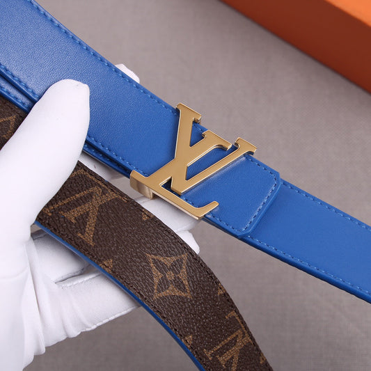 Pronta Entrega – PRONTA-ENTREGA – Cinto Modelo Louis Vuitton Reversível LV Initiales 30 mm