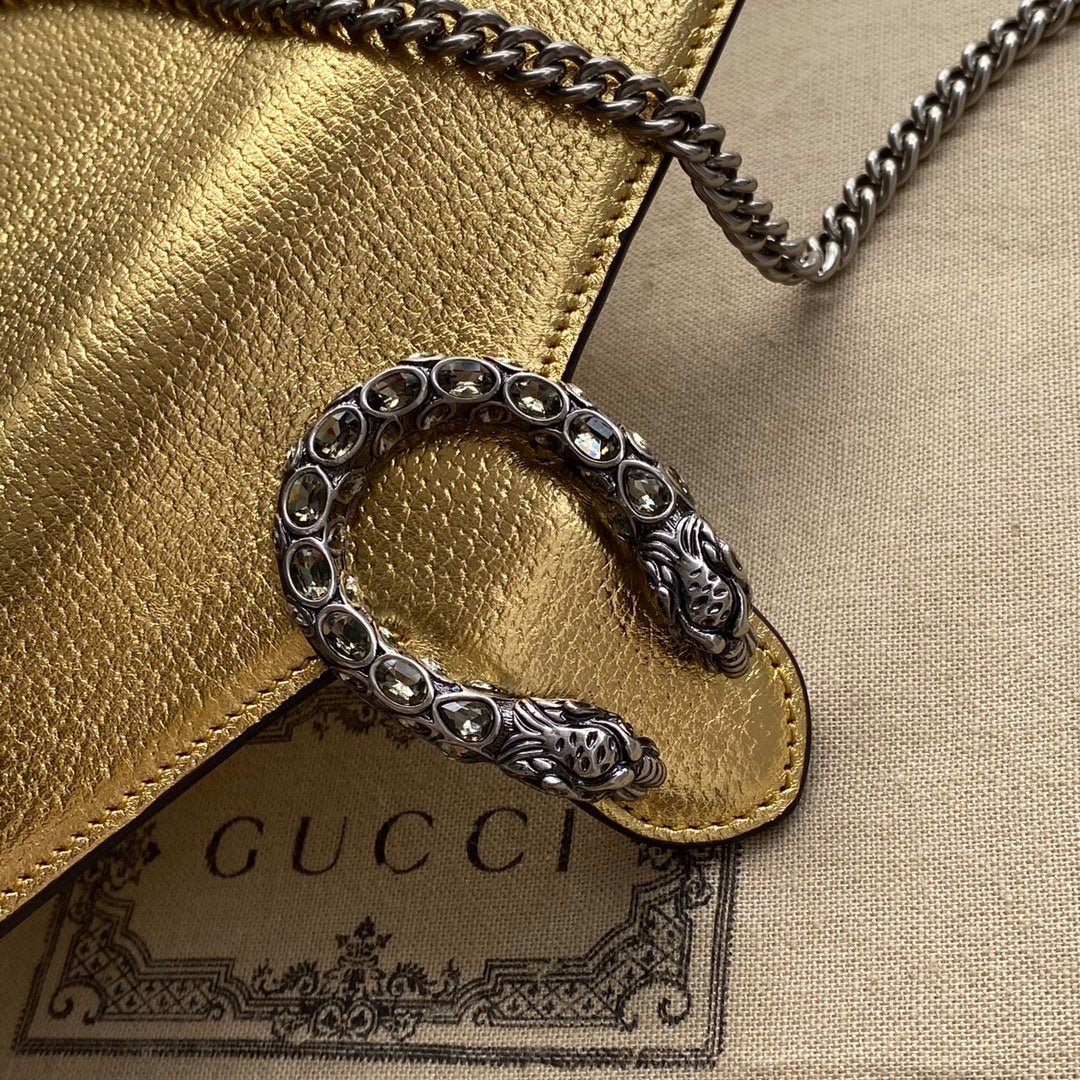 Pronta Entrega – Bolsa Gucci Dionysus Super Mini Metalizada