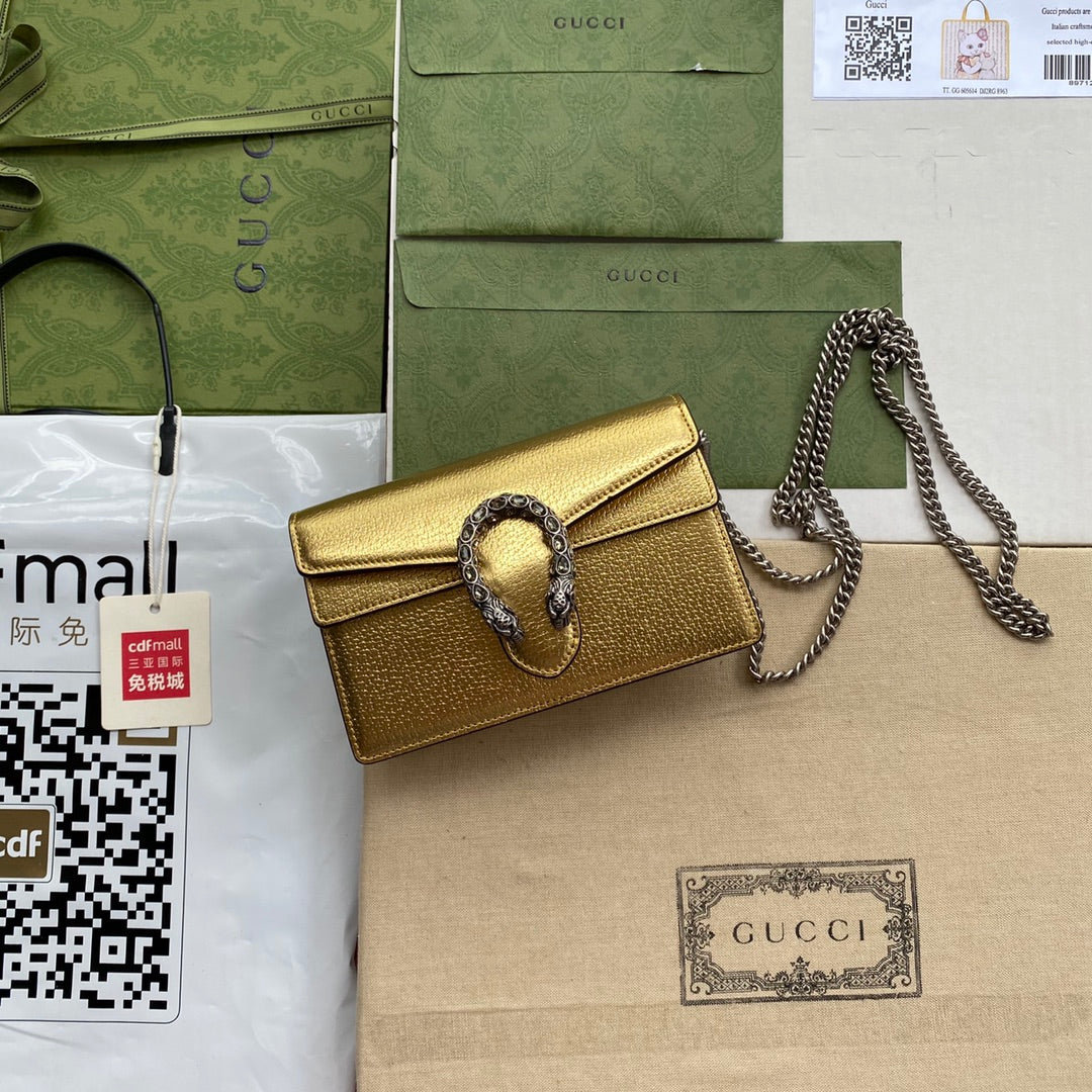 Pronta Entrega – Bolsa Gucci Dionysus Super Mini Metalizada