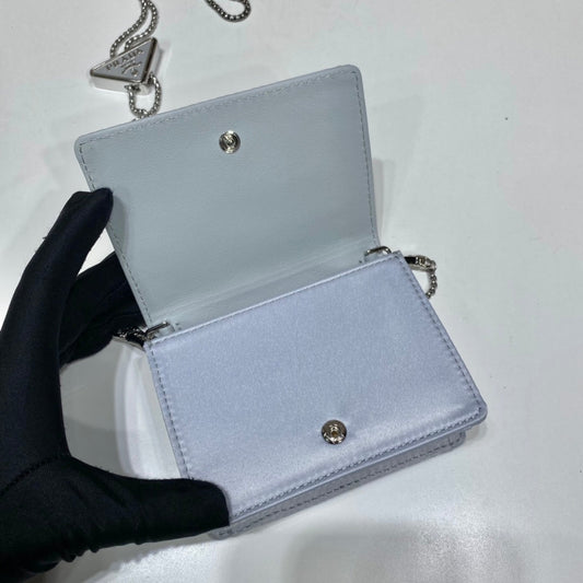 Pronta Entrega – Bolsa Modelo Porta-Cartão Prada com Alça de Ombro e Cristais